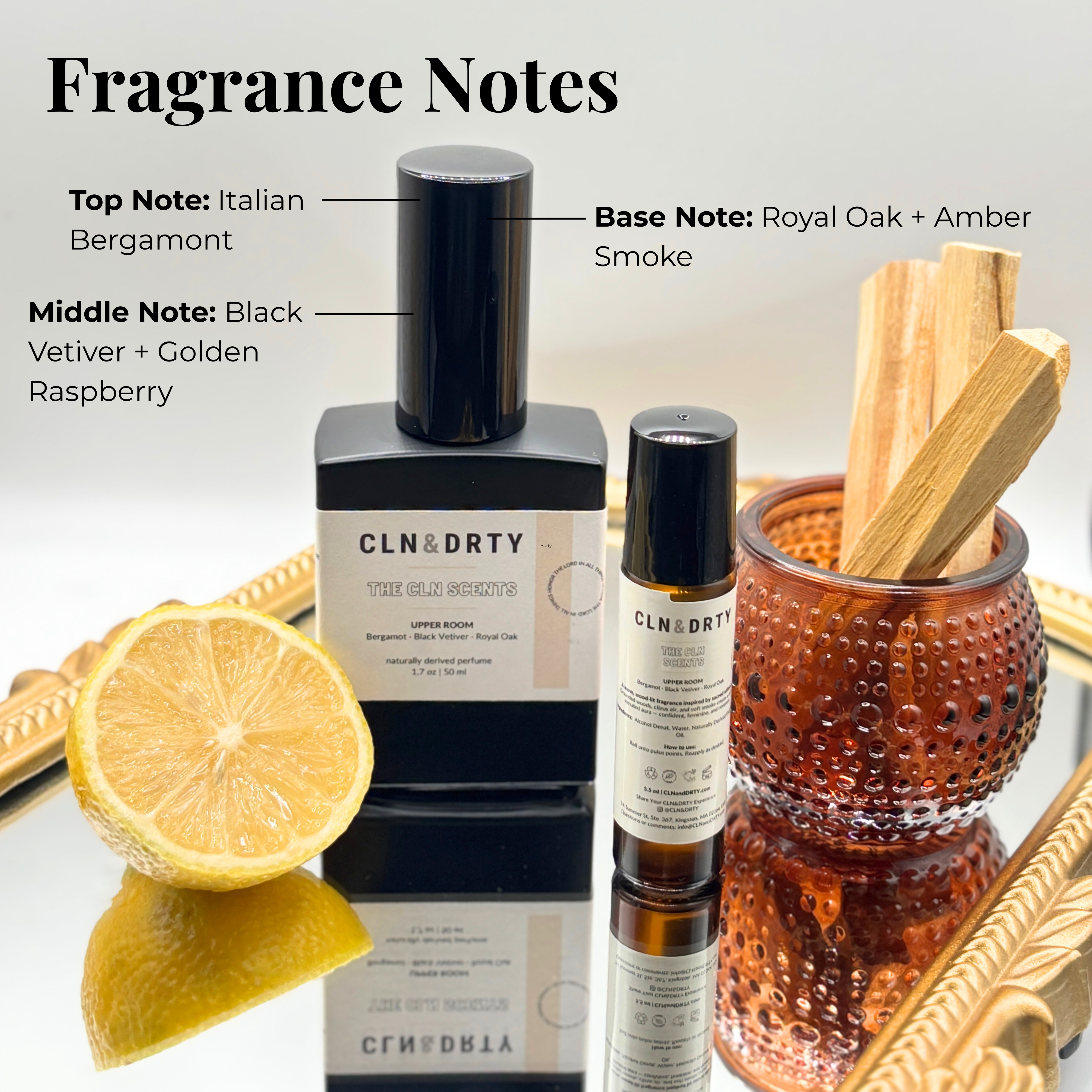 4-Piece Full Size Naturally-Derived Perfume Set | Sunday Skin • Upper Room • Midnight Psalm • The Veil